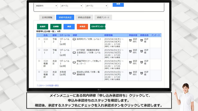 看護師のキャリア開発管理システムの紹介（院内研修）